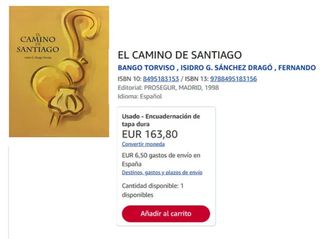 El Camino de Santiago, libro de tapa dura