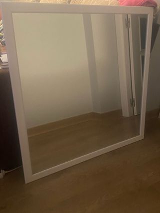 Espejo 90x90 Marco Aluminio Blanco