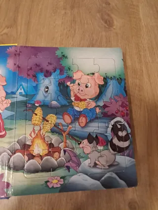 Cuento tres cerditos cada página un puzle