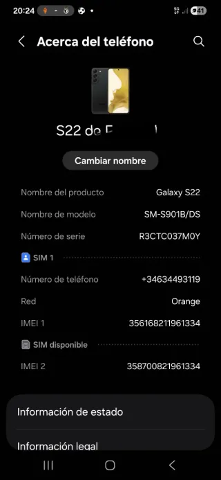 Samsung S22 256 GB
