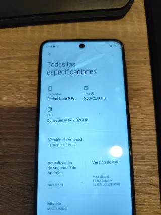 Xiaomi Redmi Note 9 Pro 128GB Negro