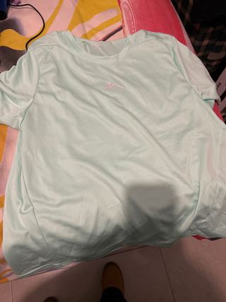 Camiseta manga corta color verde azulado