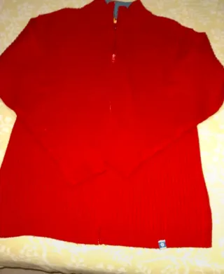 Jersey hombre cremallera roja