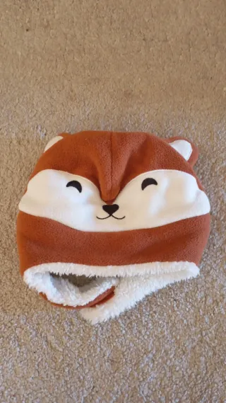 Gorro invierno zorro naranja y blanco