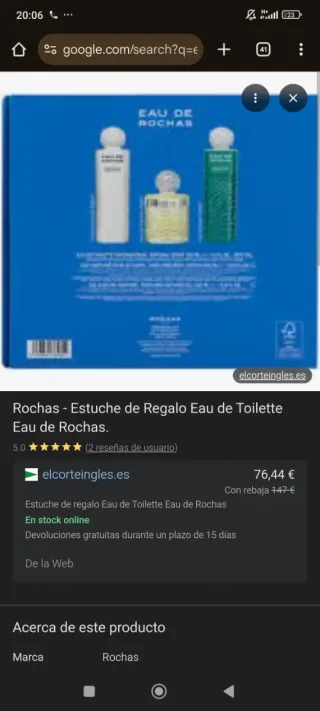Estuche Eau De Rochas Toilette