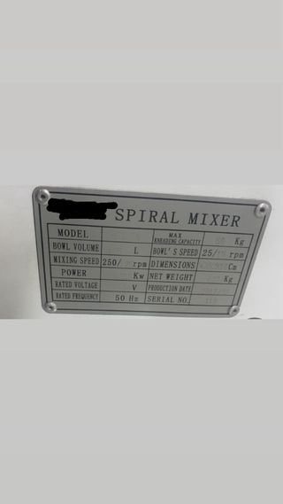 Amasadora Espiral 120L