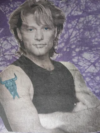 Bon Jovi T Shirt Vintage 90s Tour Hard Rock Glam