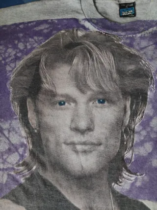 Bon Jovi T Shirt Vintage 90s Tour Hard Rock Glam