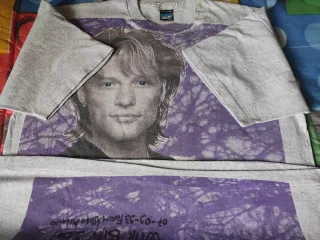 Bon Jovi T Shirt Vintage 90s Tour Hard Rock Glam