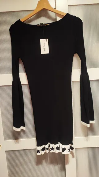 Vestido Negro Denny rose Estrellas Corazones