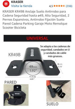 KRASER KR49B Anclaje Suelo Antirrobo