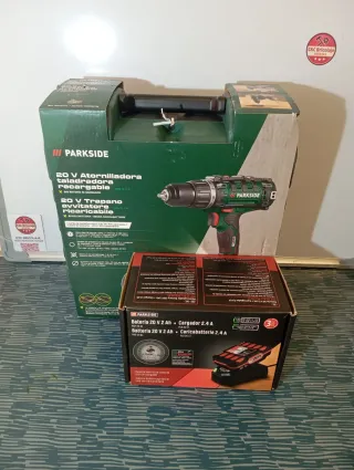 Taladro Atornillador Parkside 20V + Batería y Carg