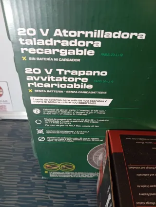 Taladro Atornillador Parkside 20V + Batería y Carg