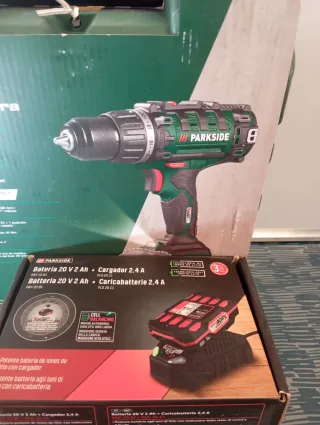 Taladro Atornillador Parkside 20V + Batería y Carg