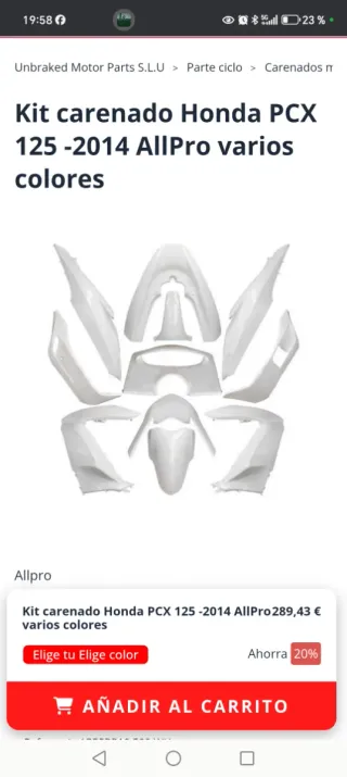 Kit Carenado Honda PCX 125-2014 AllPro