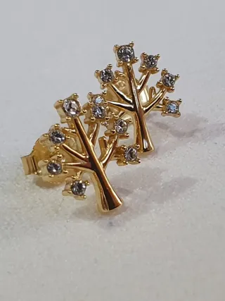 Pendientes Oro y Swarovskis ÁRBOL de la VIDA