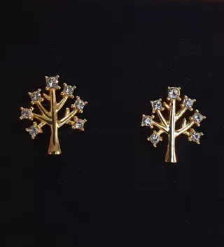 Pendientes Oro y Swarovskis ÁRBOL de la VIDA