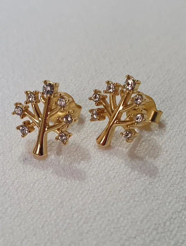 Pendientes Oro y Swarovskis ÁRBOL de la VIDA