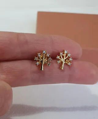 Pendientes Oro y Swarovskis ÁRBOL de la VIDA
