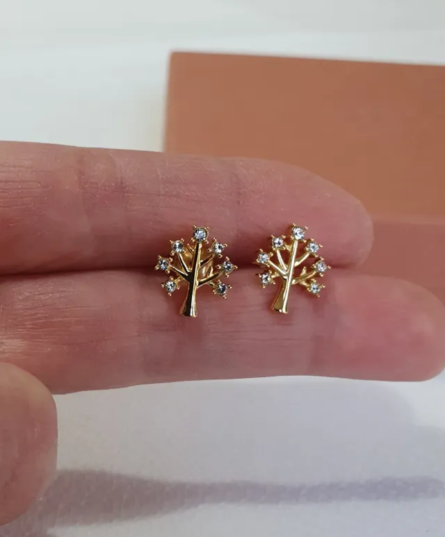 Pendientes Oro y Swarovskis ÁRBOL de la VIDA