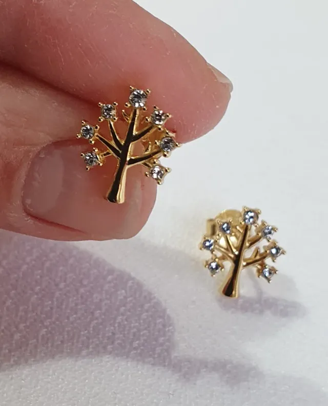 Pendientes Oro y Swarovskis ÁRBOL de la VIDA