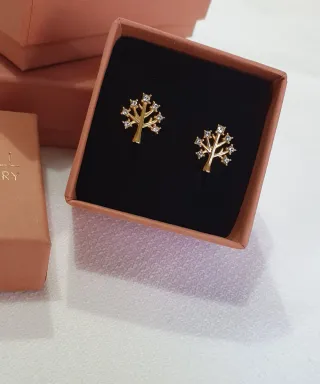 Pendientes Oro y Swarovskis ÁRBOL de la VIDA
