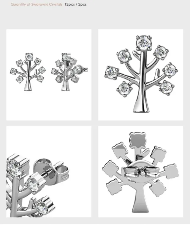 Pendientes Oro y Swarovskis ÁRBOL de la VIDA