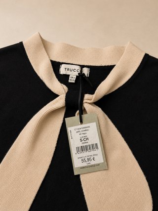 Jersey Trucco negro y beige con lazada
