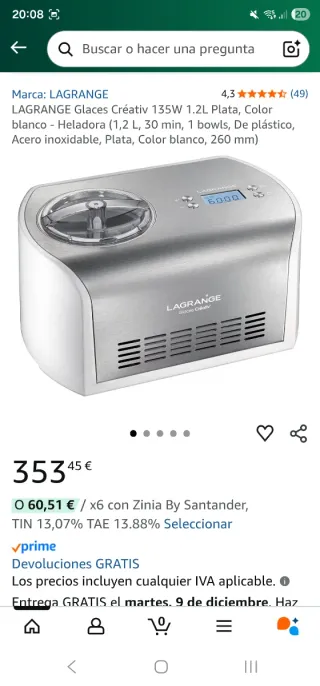 Máquina de Helados Lagrange Glaces Creative.