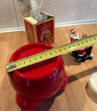 2 Portacandele Natalizi in ceramica +Stuzzicadenti