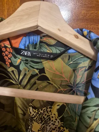 Mono Zara Estampado Tropical Animal Print Talla S