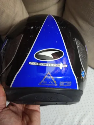 Casco Motocross AXO Azul y Plata
