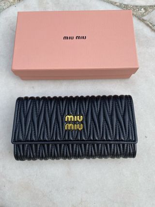 Portafoglio Miu Miu Matelassé Nero