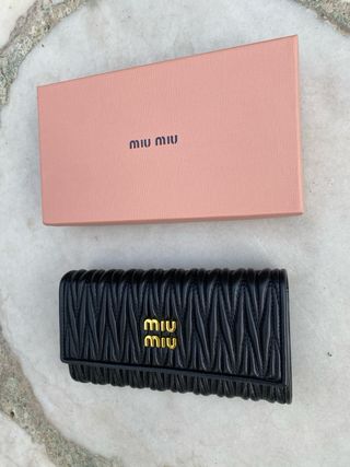 Portafoglio Miu Miu Matelassé Nero