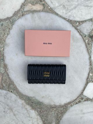 Portafoglio Miu Miu Matelassé Nero