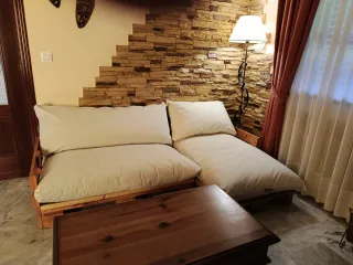 Sofá de Palets Beige y Marrón