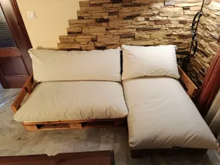 Sofá de Palets Beige y Marrón