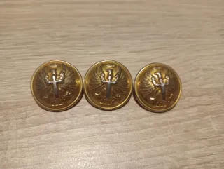 3 Botones Militares Antiguos Dorados