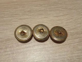 3 Botones Militares Antiguos Dorados