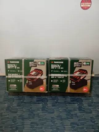 2 Cargadores y 2 Baterías Parkside 20V nuevas