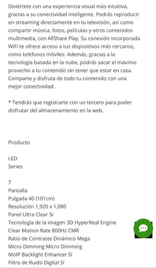 Smart TV Samsung 40 UE40ES7000SXXC