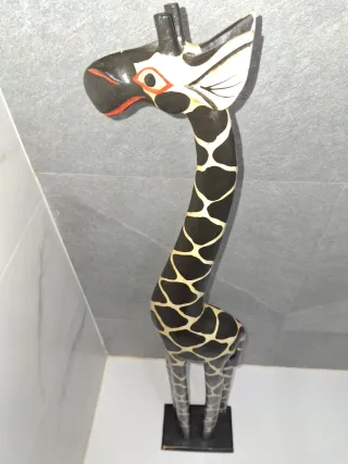 Figura Jirafa Madera Decorativa