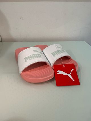 Chanclas Puma Mujer Rosa y Blanco