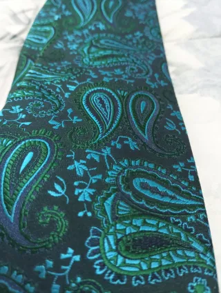 Corbata Paisley Verde y Turquesa