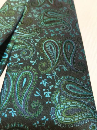 Corbata Paisley Verde y Turquesa