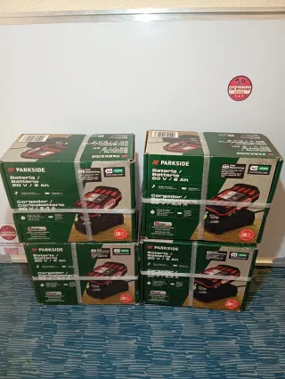 Parkside 4 Baterías y 4 Cargadores 20V nuevos