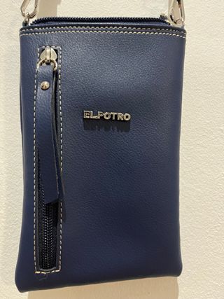 Bolso bandolera El Potro azul, piel. sin usar