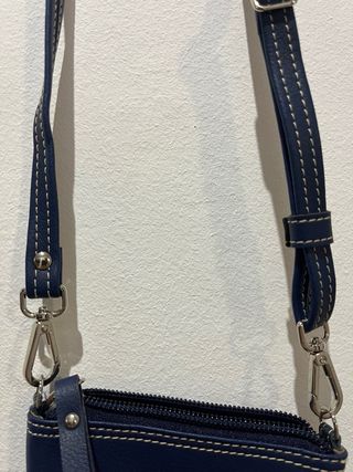 Bolso bandolera El Potro azul, piel. sin usar