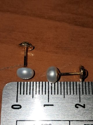 Pendientes perlas oro 18k niña