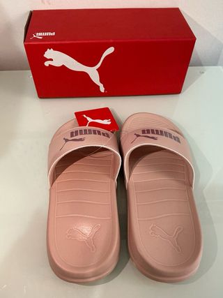 Chanclas Puma Rosa y Plateadas